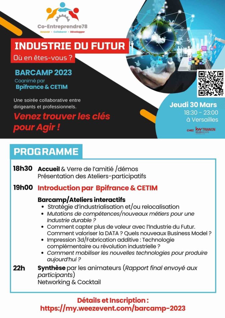 Invitation au BARCAMP Industrie du Futur 30 mars